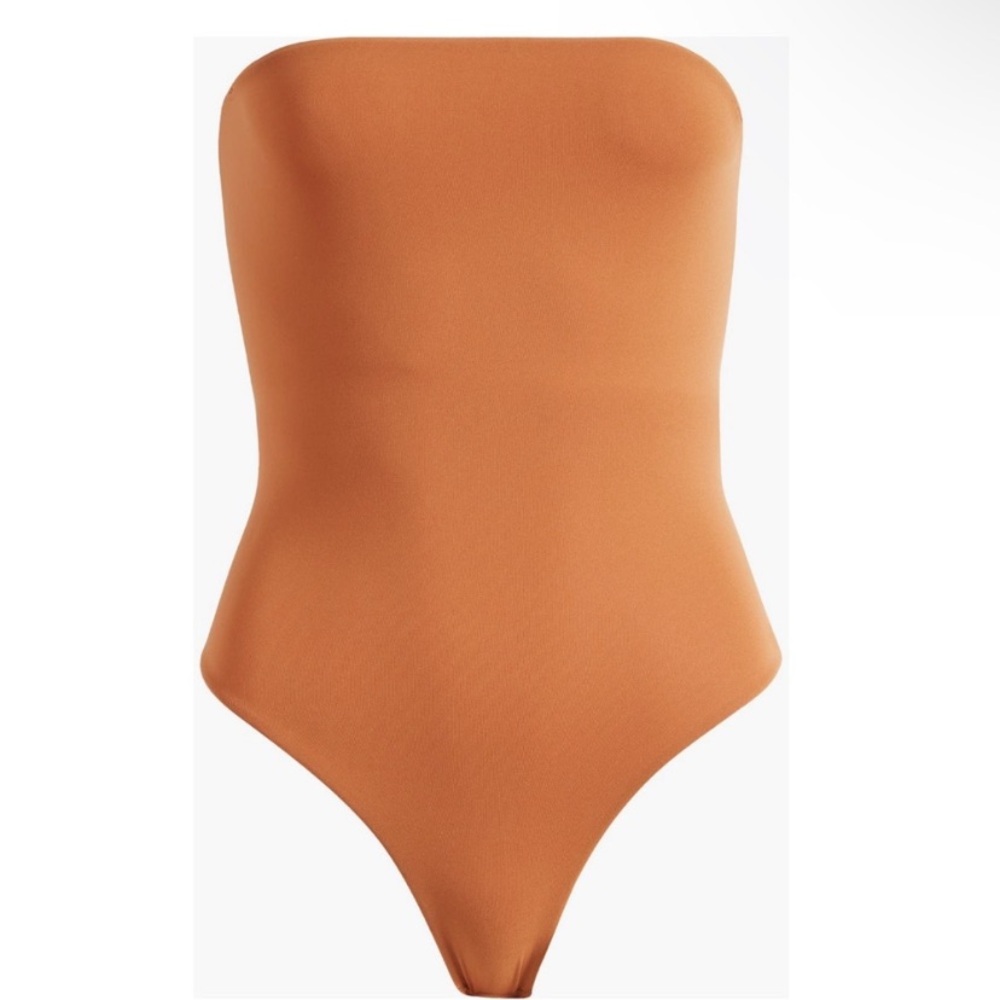 NEW Fits Everybody Strapless Thong Bodysuit, Bronze Tan Brown, Size XXS